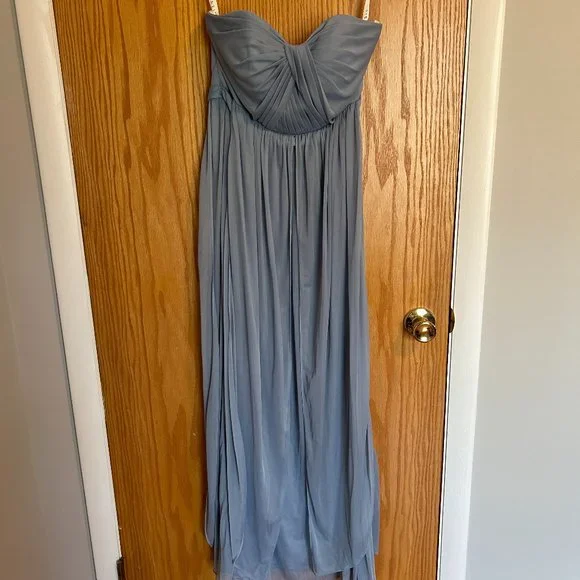 Azazie | Dresses | Dusty Blue Azazie Convertible Bridesmaid Dress | Poshmark